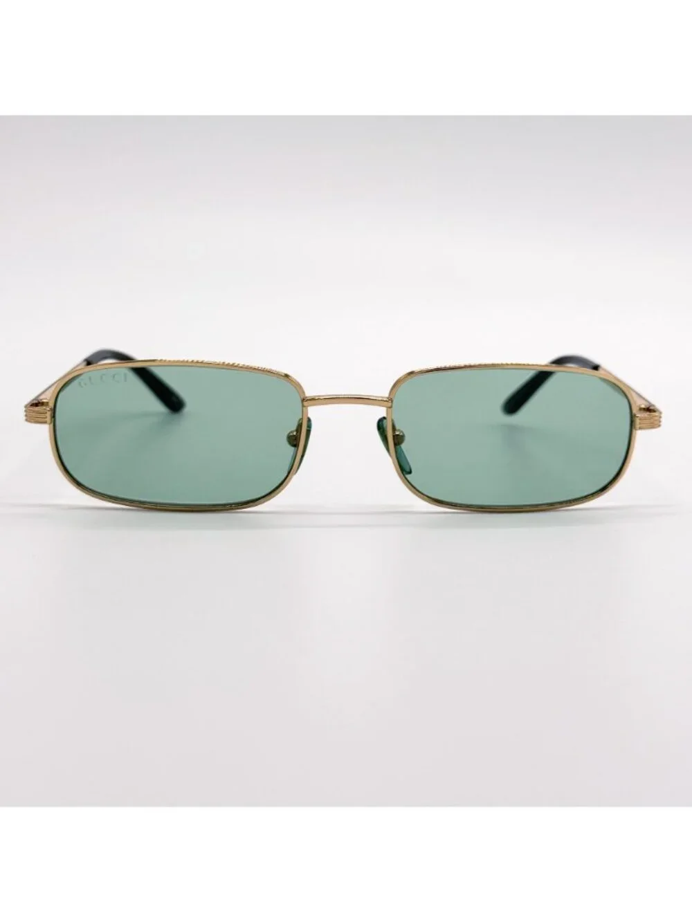 New Gucci Gold Green Square Unisex Sunglasses GG1457S 005
